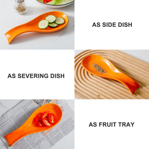 HASENSE orange spoon rest sits sturdy on a coffee bar, catching drips between tasks.