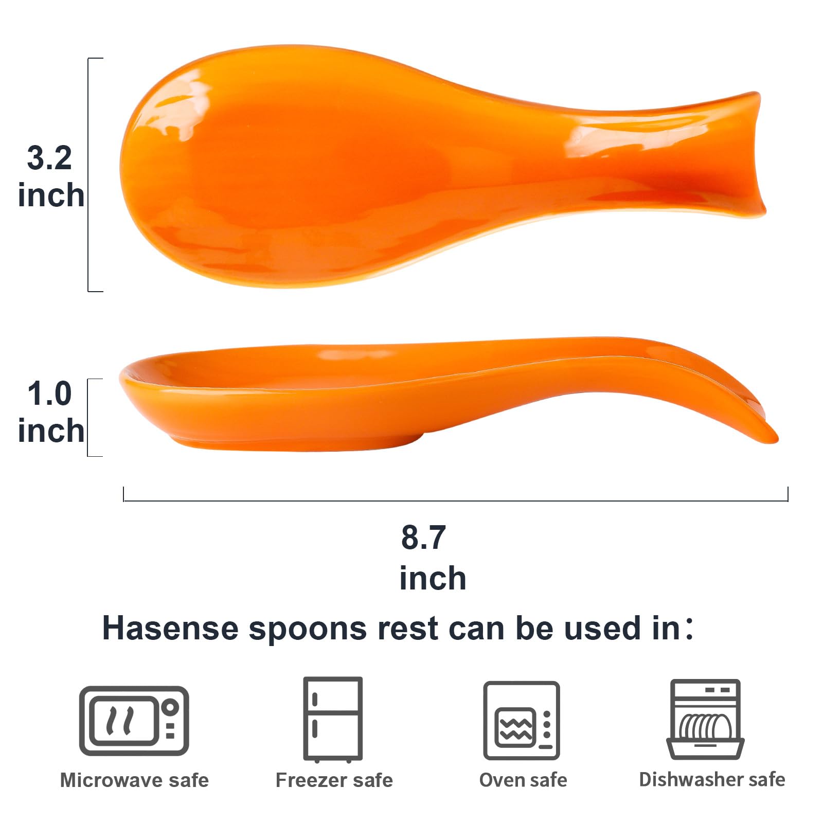 HASENSE orange spoon rest enhances dining table decor while catching drips.