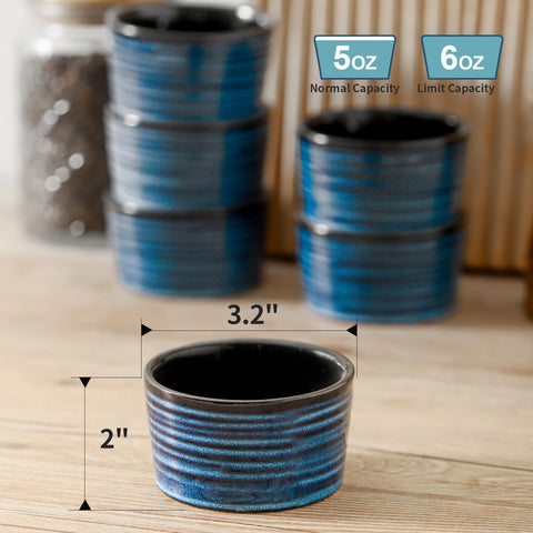 Hasense vertical line ramekins design for easy grip and style.