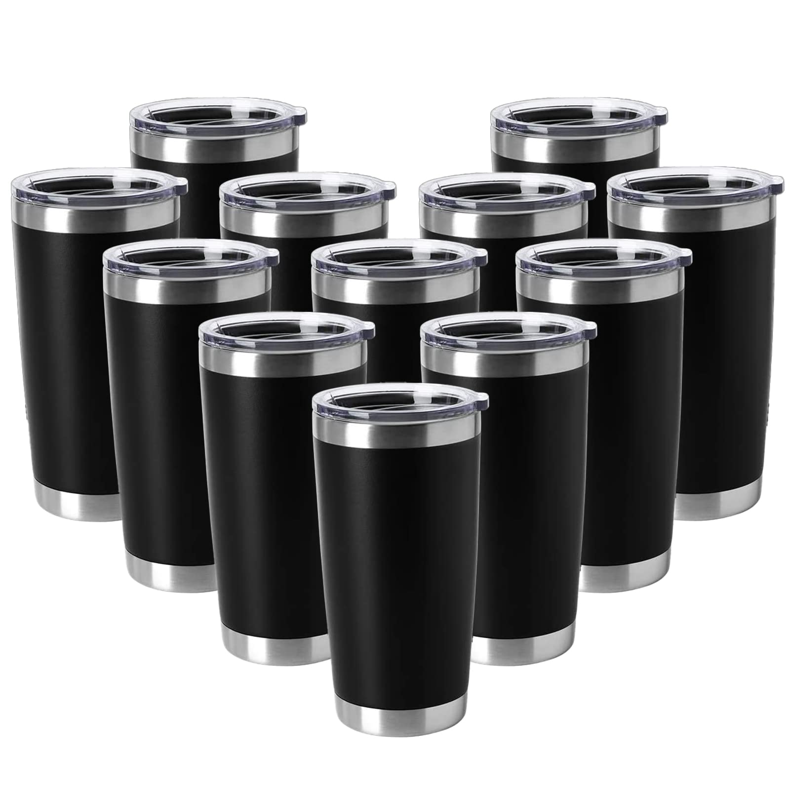 HASLE OUTFITTERS 20oz tumbler with lid shows vacuum insulation for hot or cold beverages.