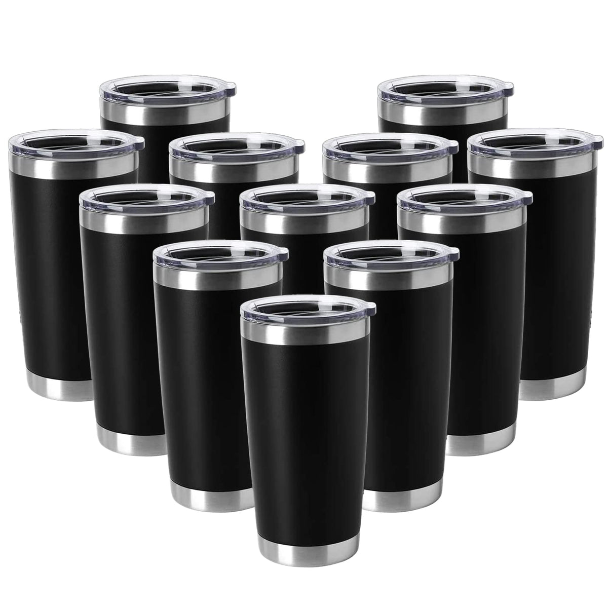 HASLE OUTFITTERS 20oz tumbler with lid shows vacuum insulation for hot or cold beverages.