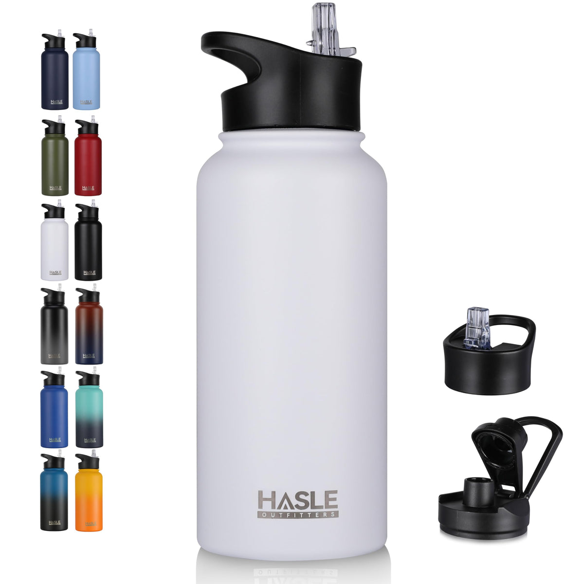 HASLE OUTFITTERS 32oz insulated bottle with stainless steel body keeps drinks cold or hot