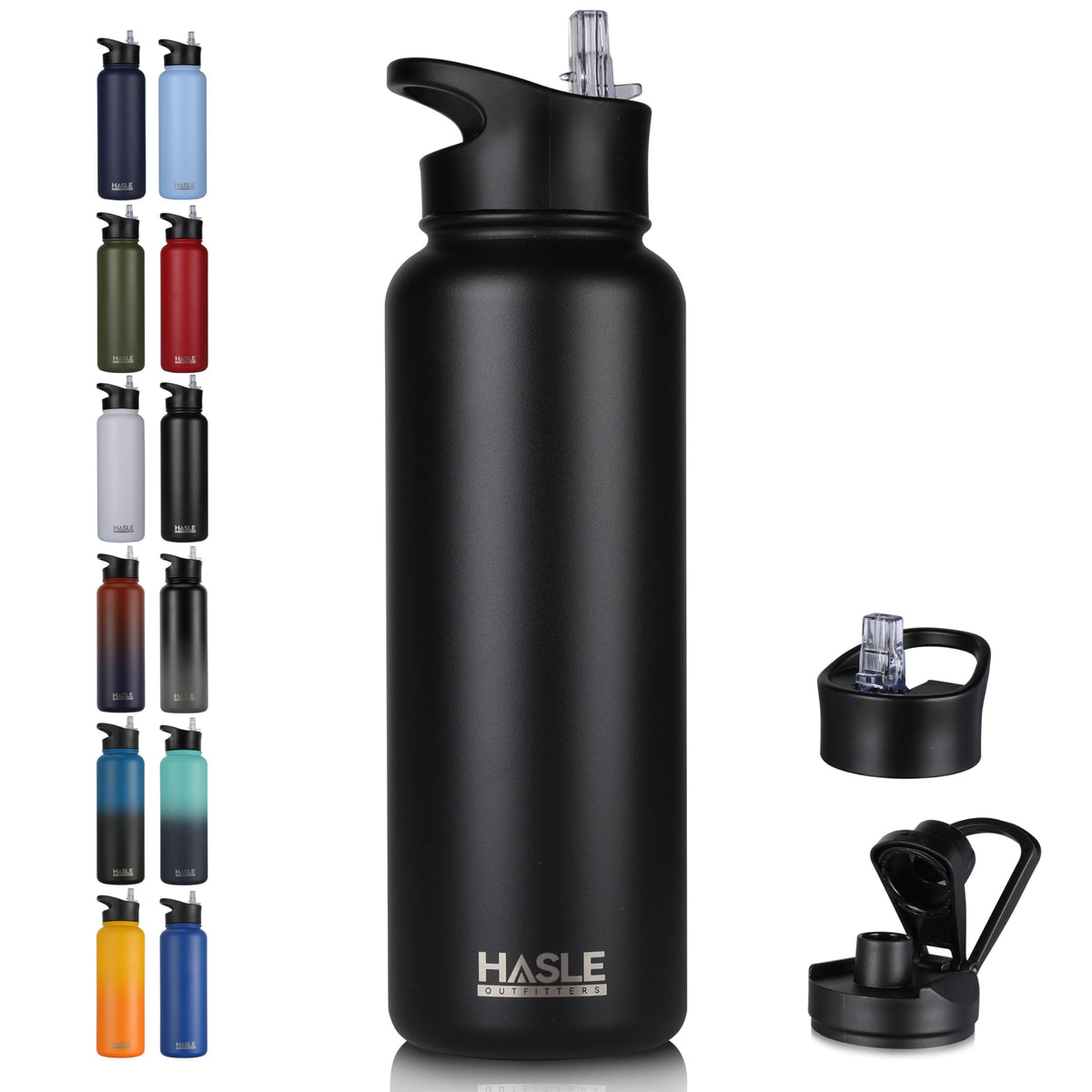 HASLE OUTFITTERS 40oz bottle with double-wall insulation for all-day temperature retention.