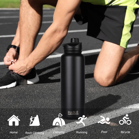 HASLE OUTFITTERS 40oz bottle leak-proof caps prevent spills on the go.