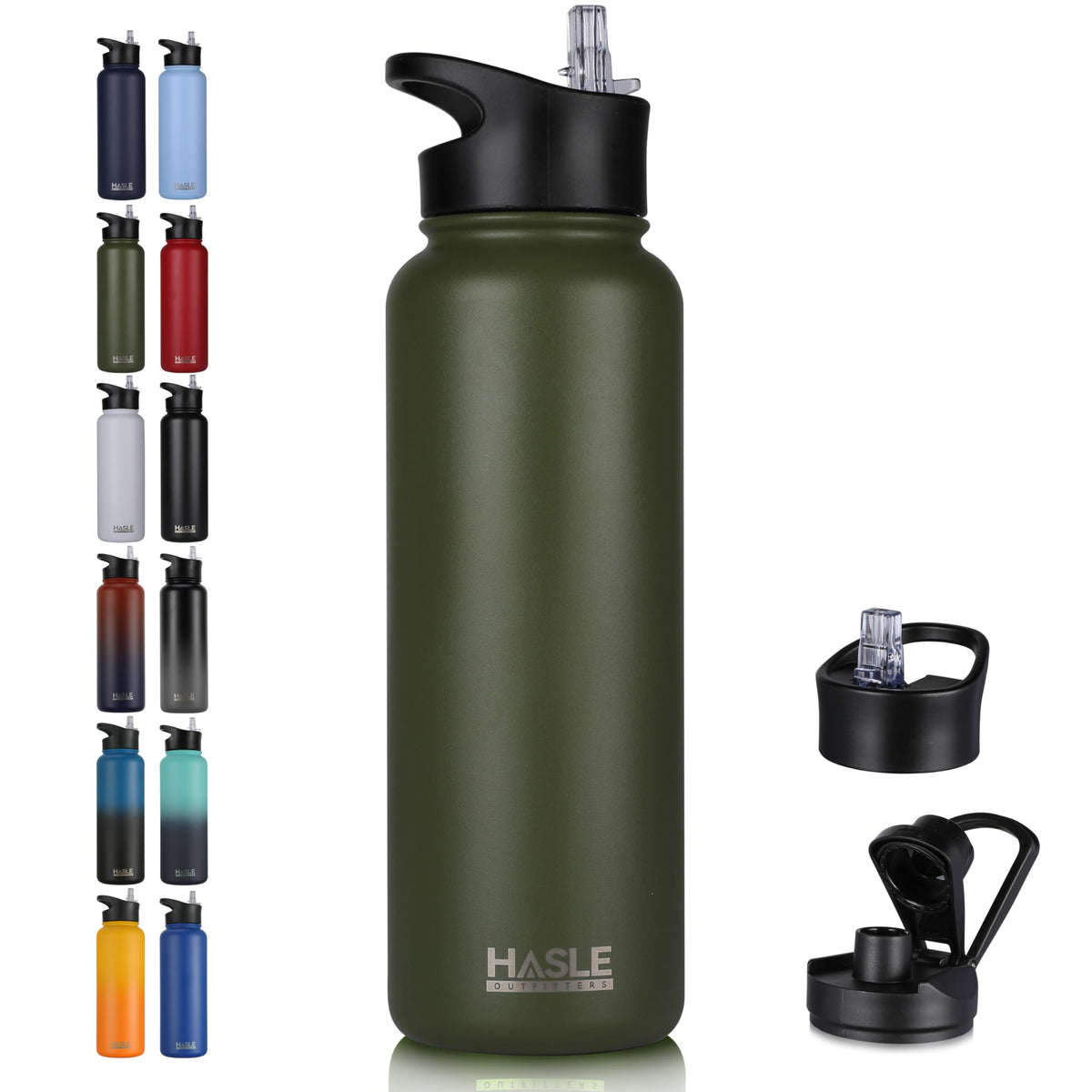 HASLE OUTFITTERS 40oz bottle with straw lid for on-the-go hydration and leak-proof sipping