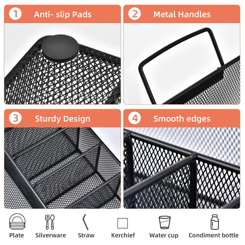 Hasuber napkin holder compartment keeps napkins tidy and within reach during meals.