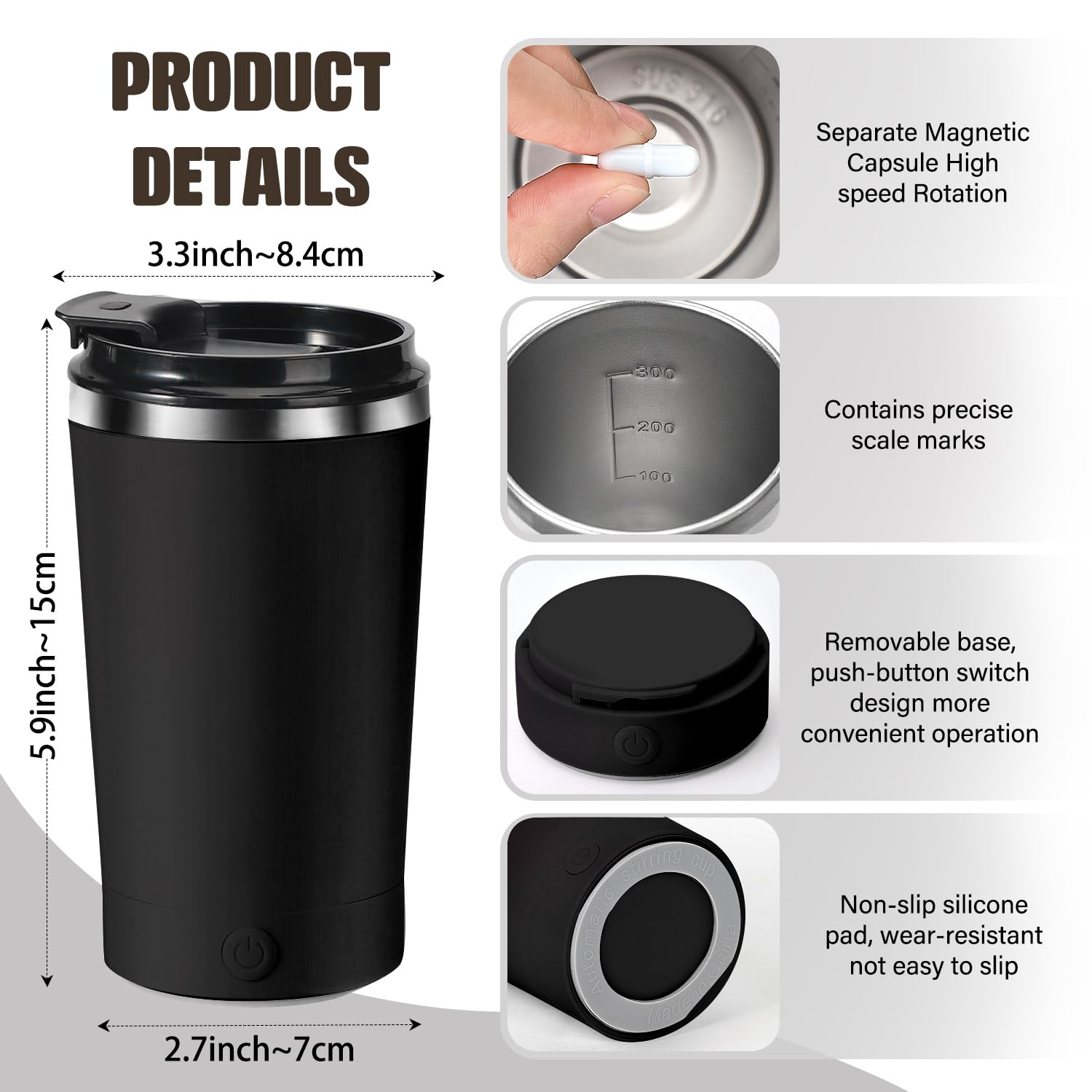 Hatisan mug features non-slip silicone base for steady stirring