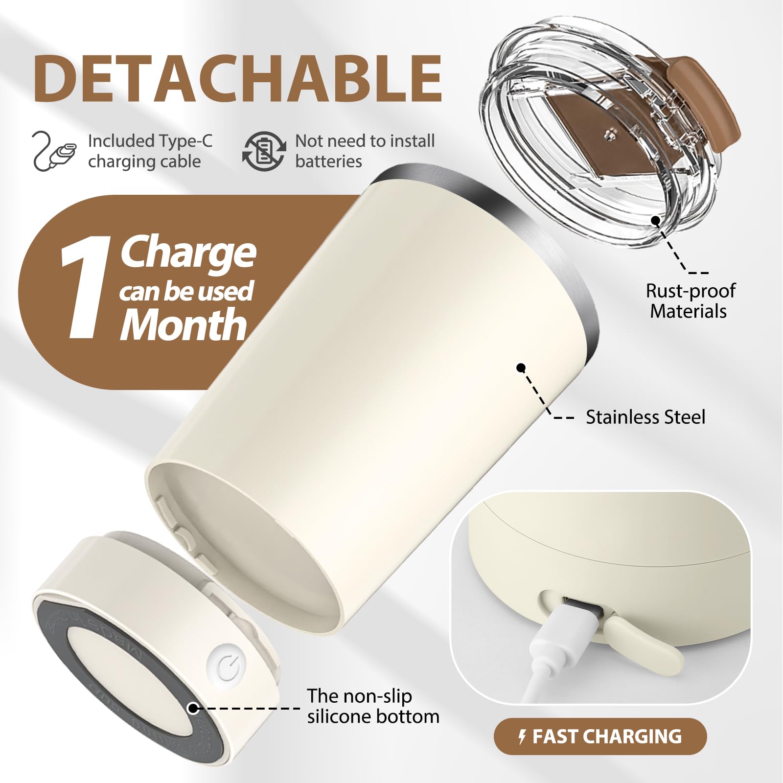 Hatisan self-stirring mug 400ml capacity ideal for daily beverages.