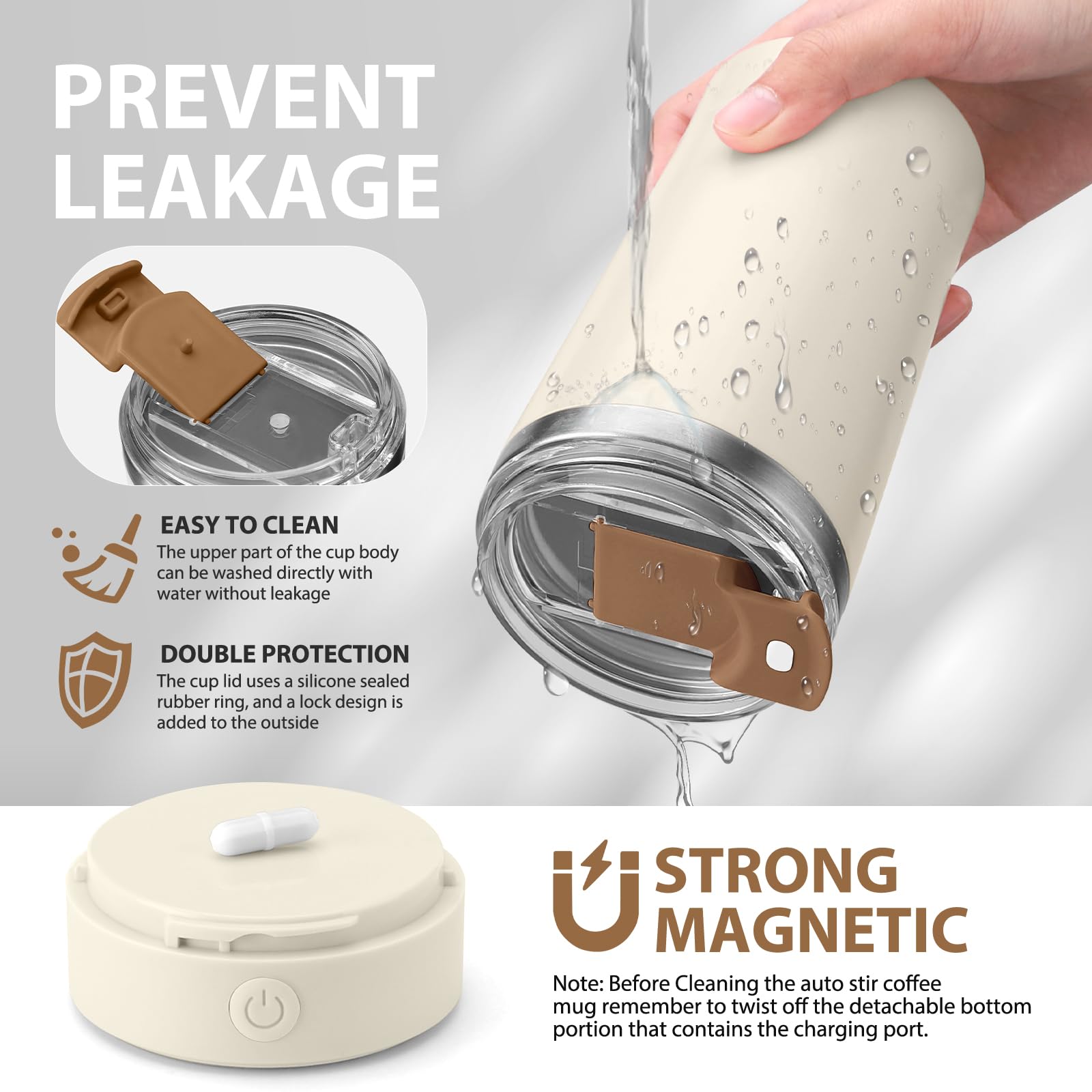 Hatisan stainless steel inner mug ensures consistent mixing.