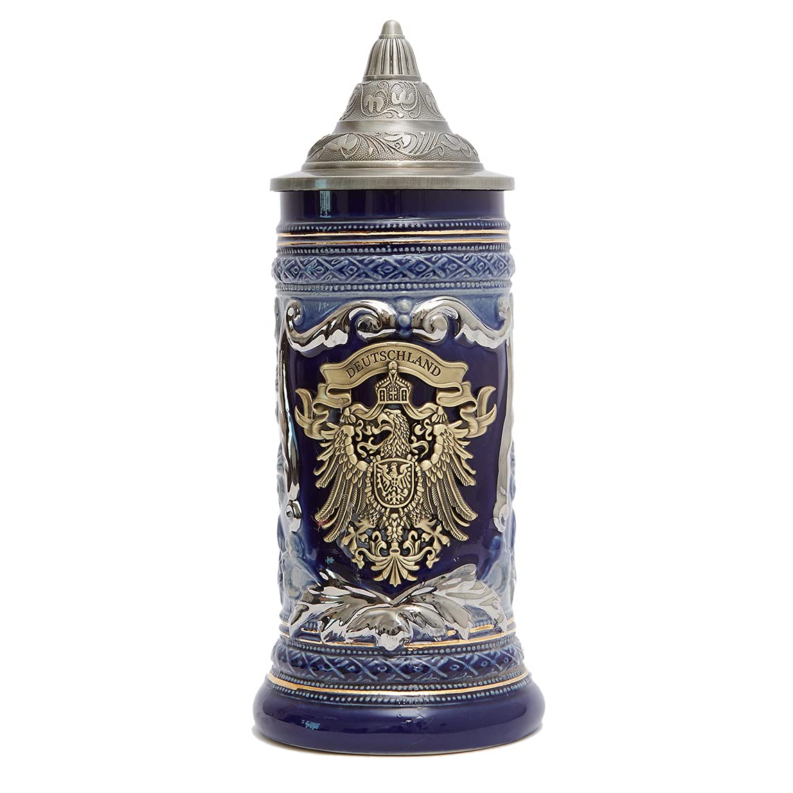HAUCOZE beer stein with German eagle medallion for authentic style and durability.