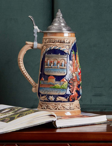 HAUCOZE beer stein ergonomic handle provides comfortable grip during tastings.