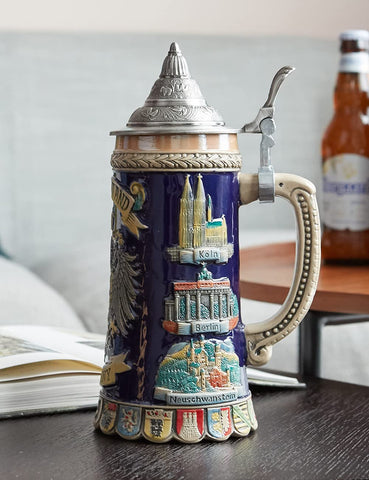 HAUCOZE decorative stein featuring coats of arms ornament