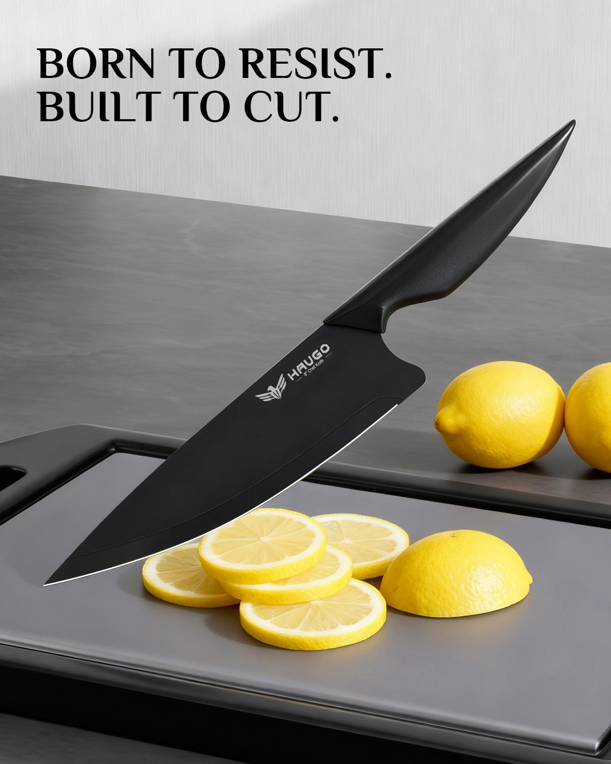 Haugo 7-inch santoku knife for versatile chopping tasks.