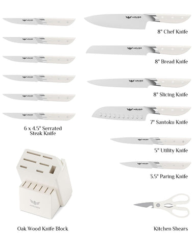 Haugo cream white chef knife for precise slicing and control