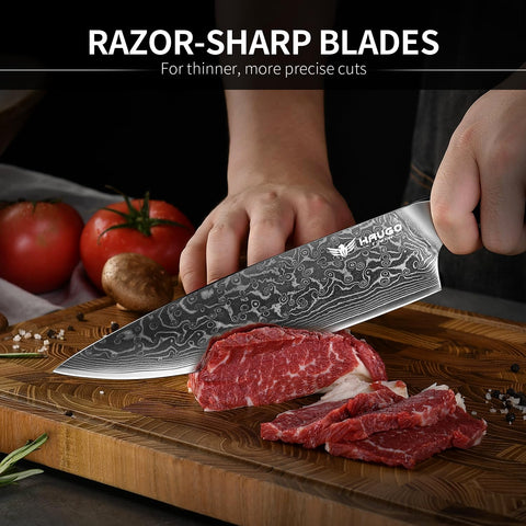 Haugo G10 ergonomic handle offers non-slip grip during long prep sessions.