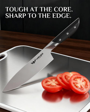Haugo Obsidian 7-inch santoku knife for precise dicing