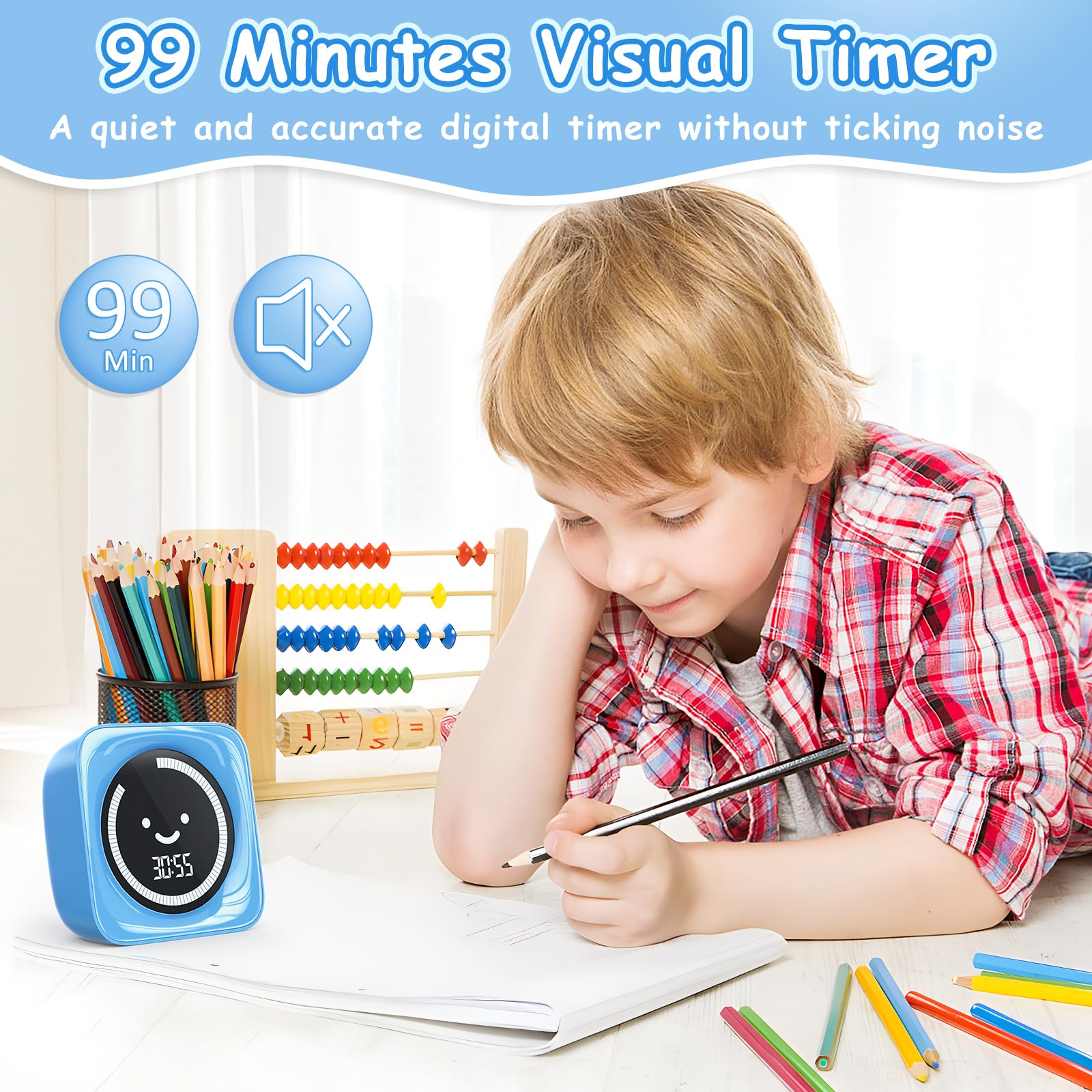 HAUKINIX visual timer 99-minute display supports focused study and smooth transitions