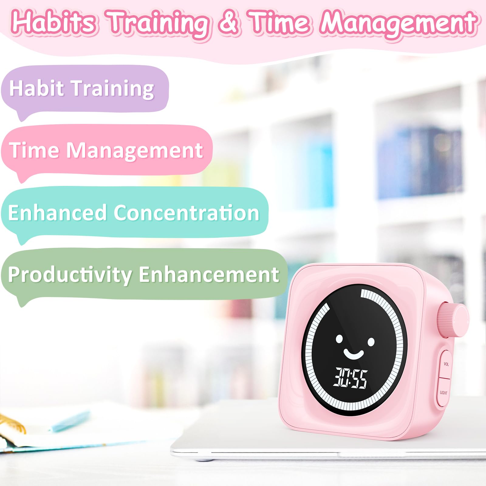 HAUKINIX Visual Timer shown in classroom setup for teaching sessions