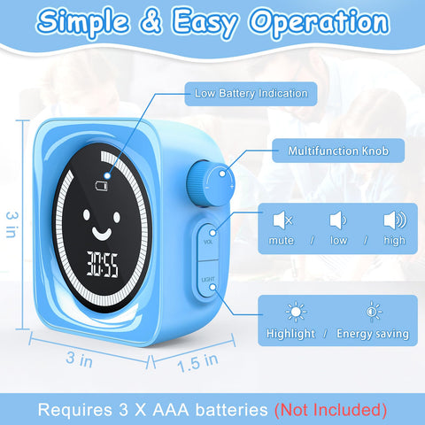 HAUKINIX timer with intuitive knob makes counting up or down effortless for kids