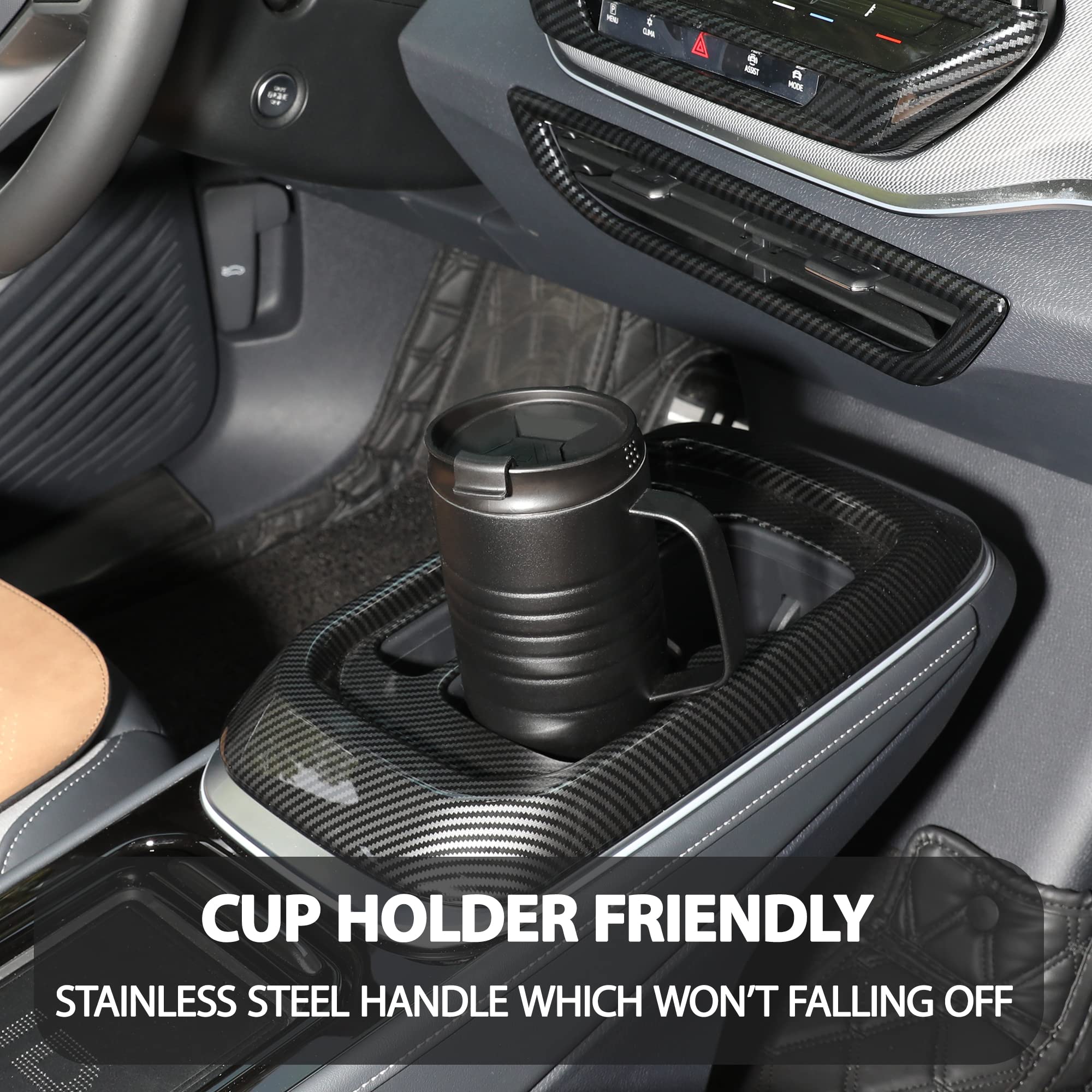 HAUSHOF travel mug with threaded flip lid for easy, leak-free operation