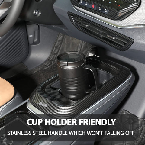 HAUSHOF travel mug with threaded flip lid for easy, leak-free operation