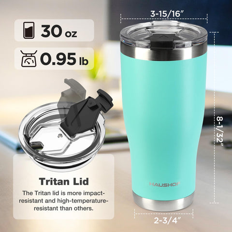 HAUSHOF 30 oz tumbler with stainless inner for durability and easy cleaning