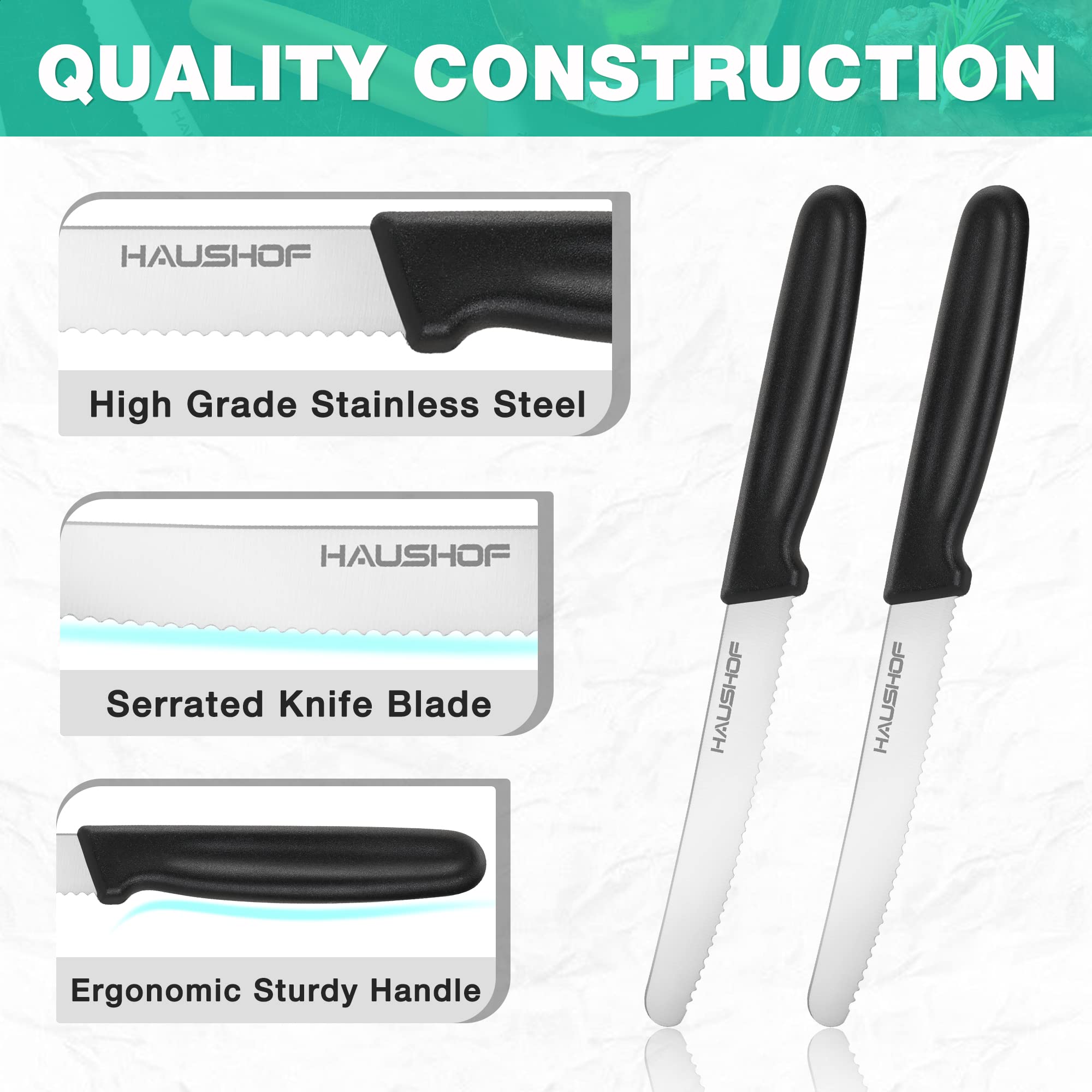 HAUSHOF ergonomic black-handle design provides secure grip.