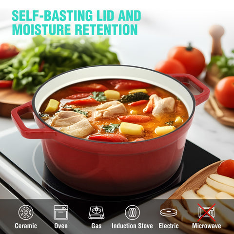 HAUSHOF red kitchen Dutch oven adds color and style