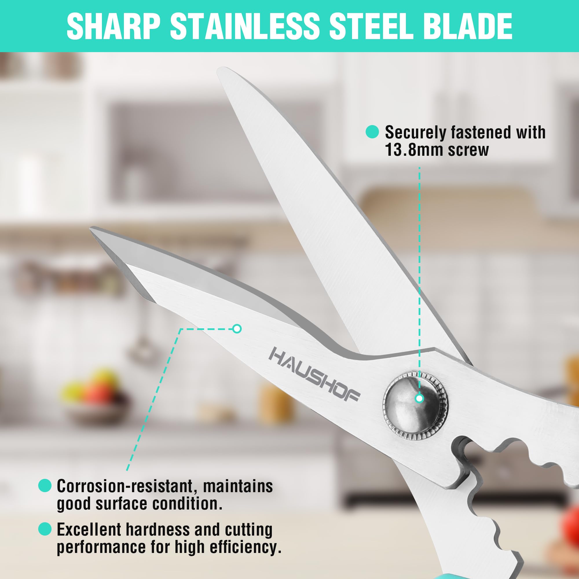 HAUSHOF heavy-duty 8-1/4 inch design for tough kitchen tasks