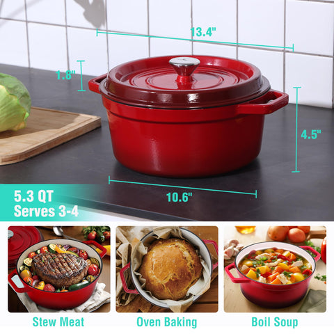 HAUSHOF Dutch oven suitable for oven, stove, grill, and campfire cooking
