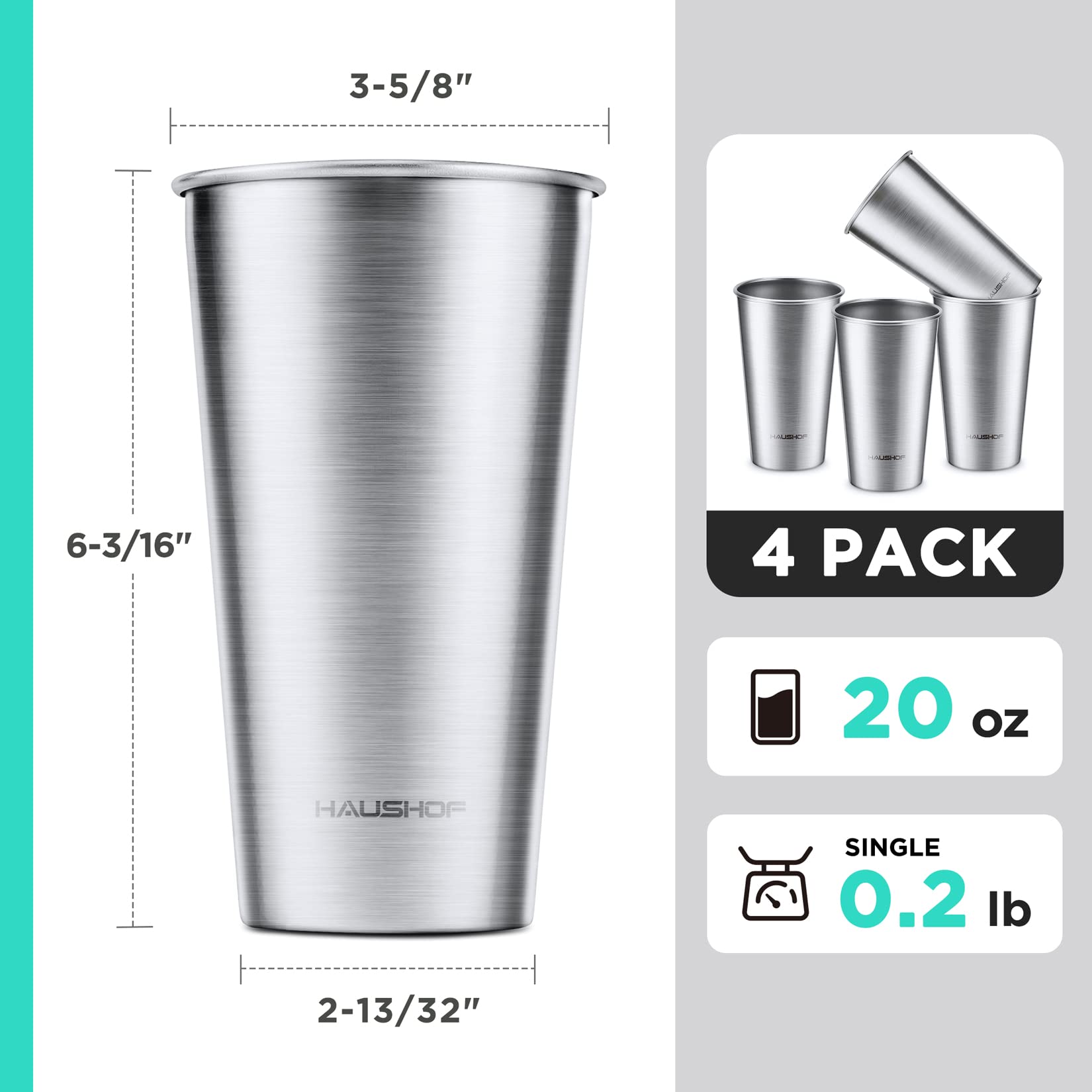 HAUSHOF Pint Cup keeps cold drinks refreshing for iced coffee and beer.