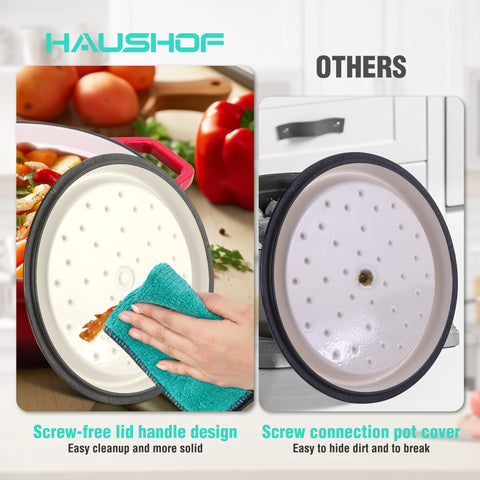 HAUSHOF lid with screw-free handle makes cleaning effortless