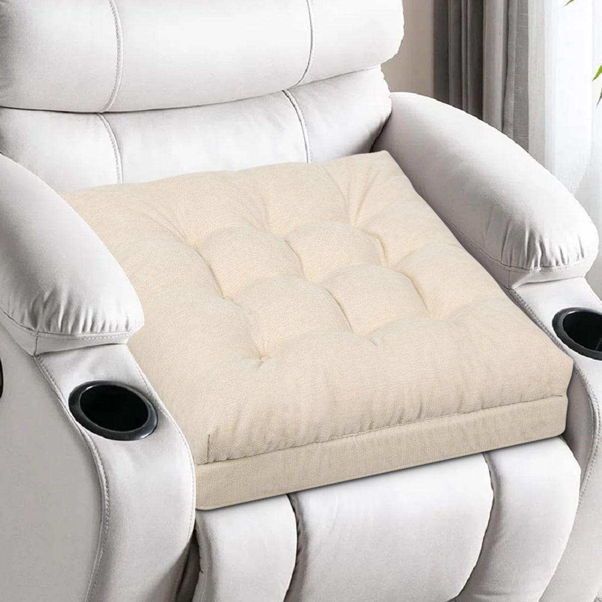 HAVARGO recliner cushion top view showing dual-layer boost for easier standing and comfort