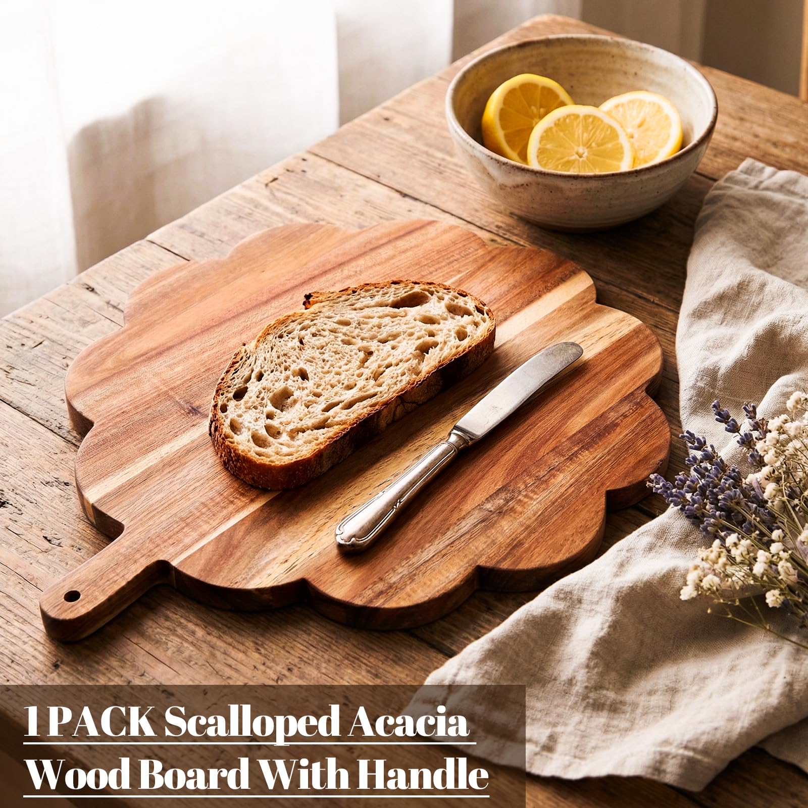 Havawish natural-grain acacia cutting board ideal for precise slicing