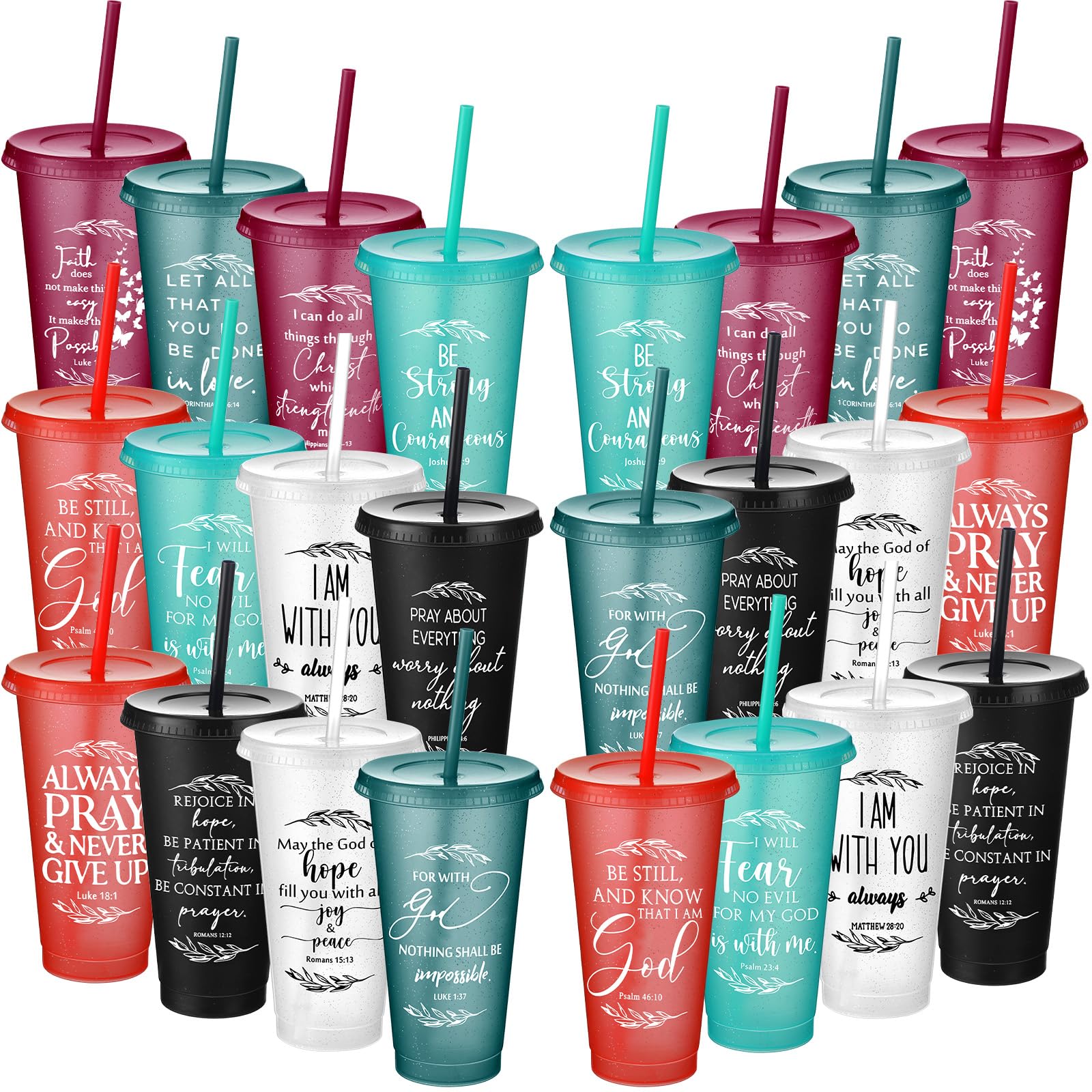 Havawish Bible Verse tumbler 24oz with lid for daily hydration