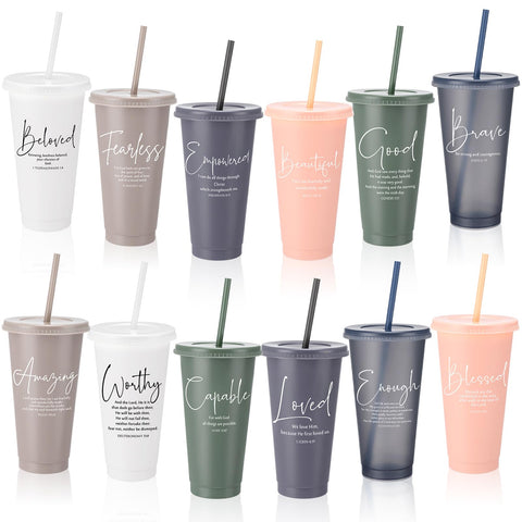 Havawish Bible Verse tumbler set with lid and straw for daily inspiration
