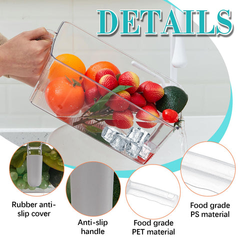 Havawish freezer ice-bin set in grey showing clear content visibility.