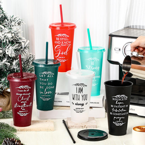 Havawish glitter straw tumbler 24oz with eye-catching detail
