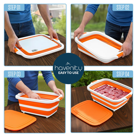 Havenity BBQ Prep Tub adjustable-heights offer flexible prep setups.