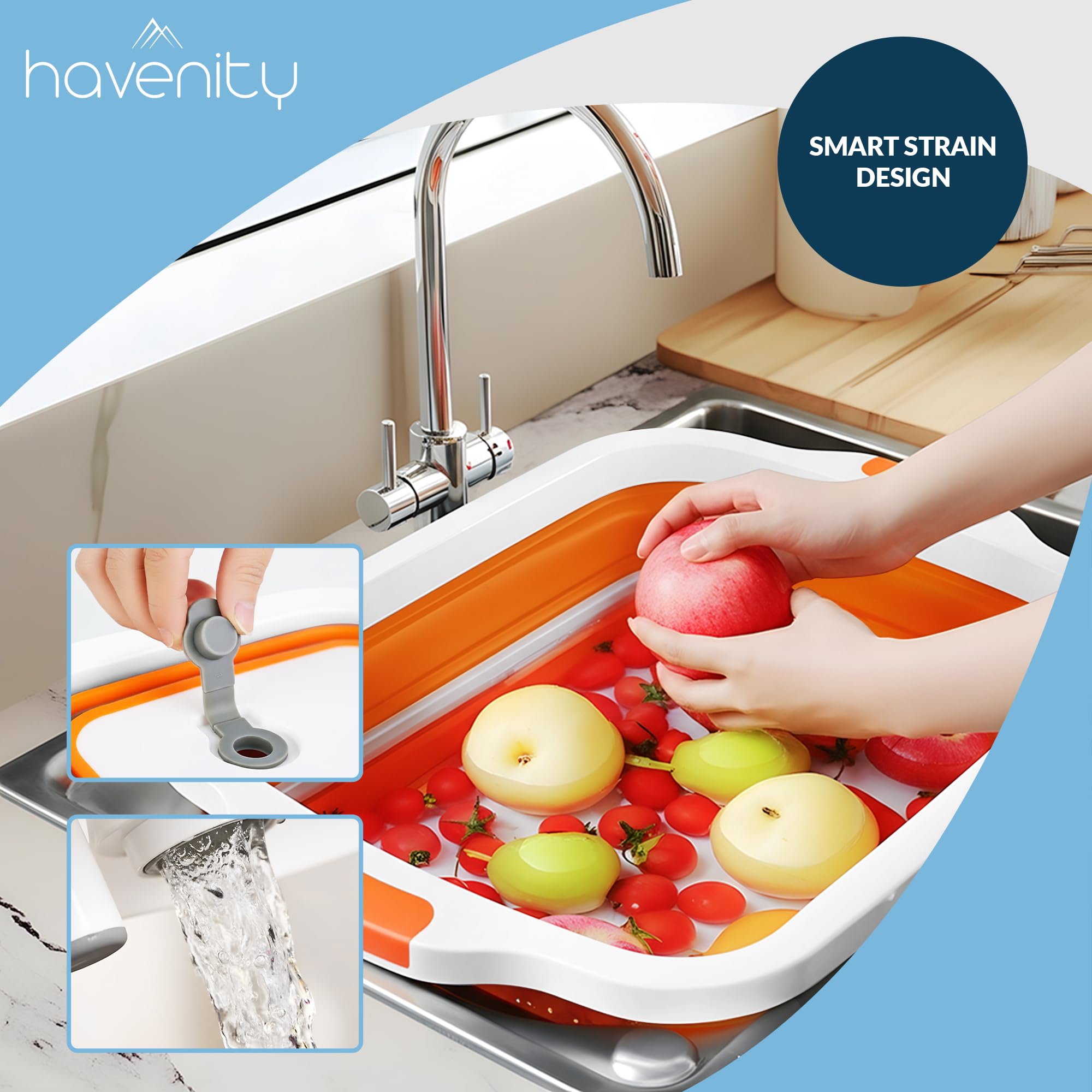 Havenity BBQ Prep Tub space-saving design fits under cabinets.
