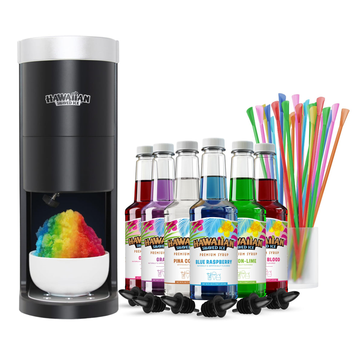 Hawaiian Shaved Ice HomePro machine in action for homemade snow cones