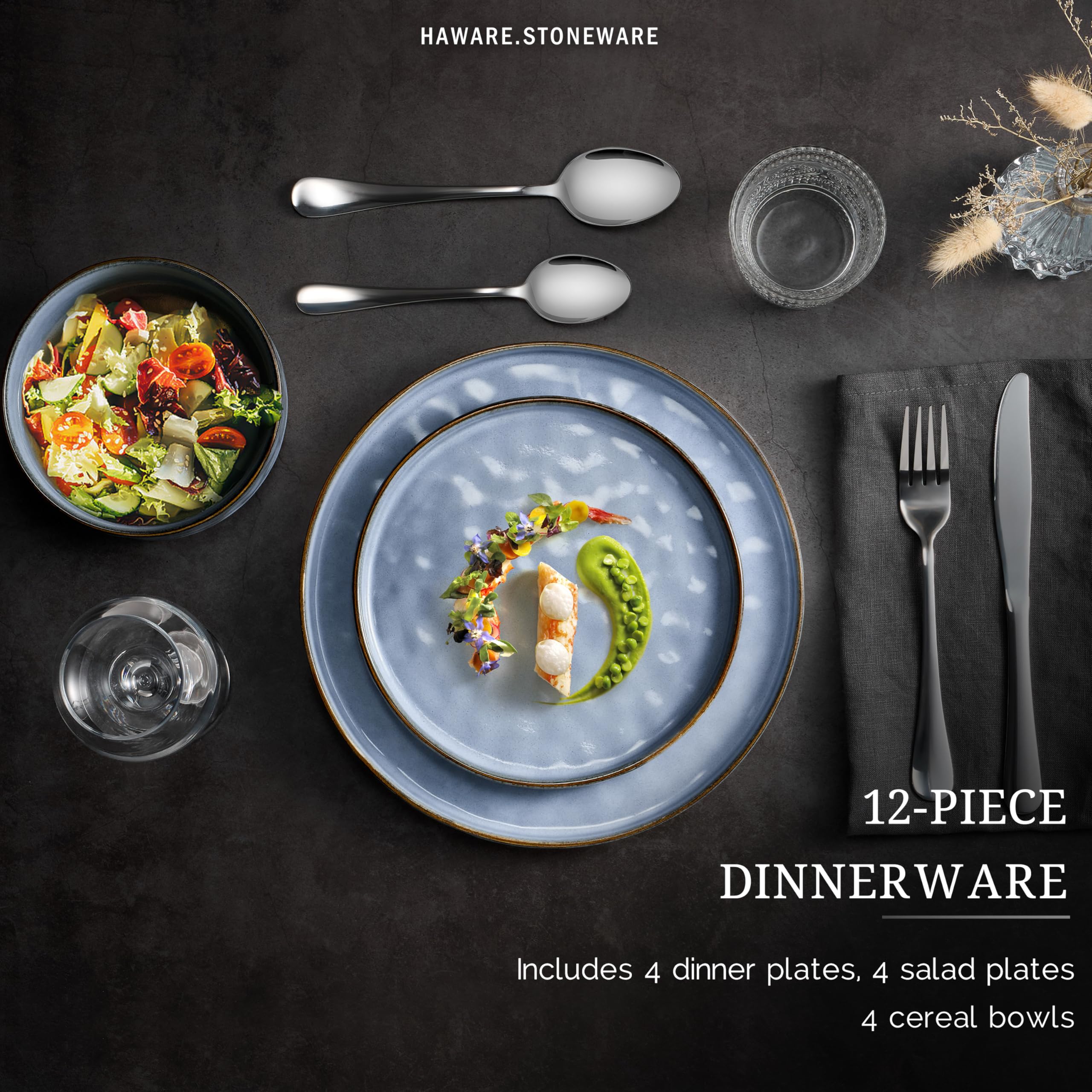 HaWare 7.9-inch salad plate complements meals with balanced presentation.