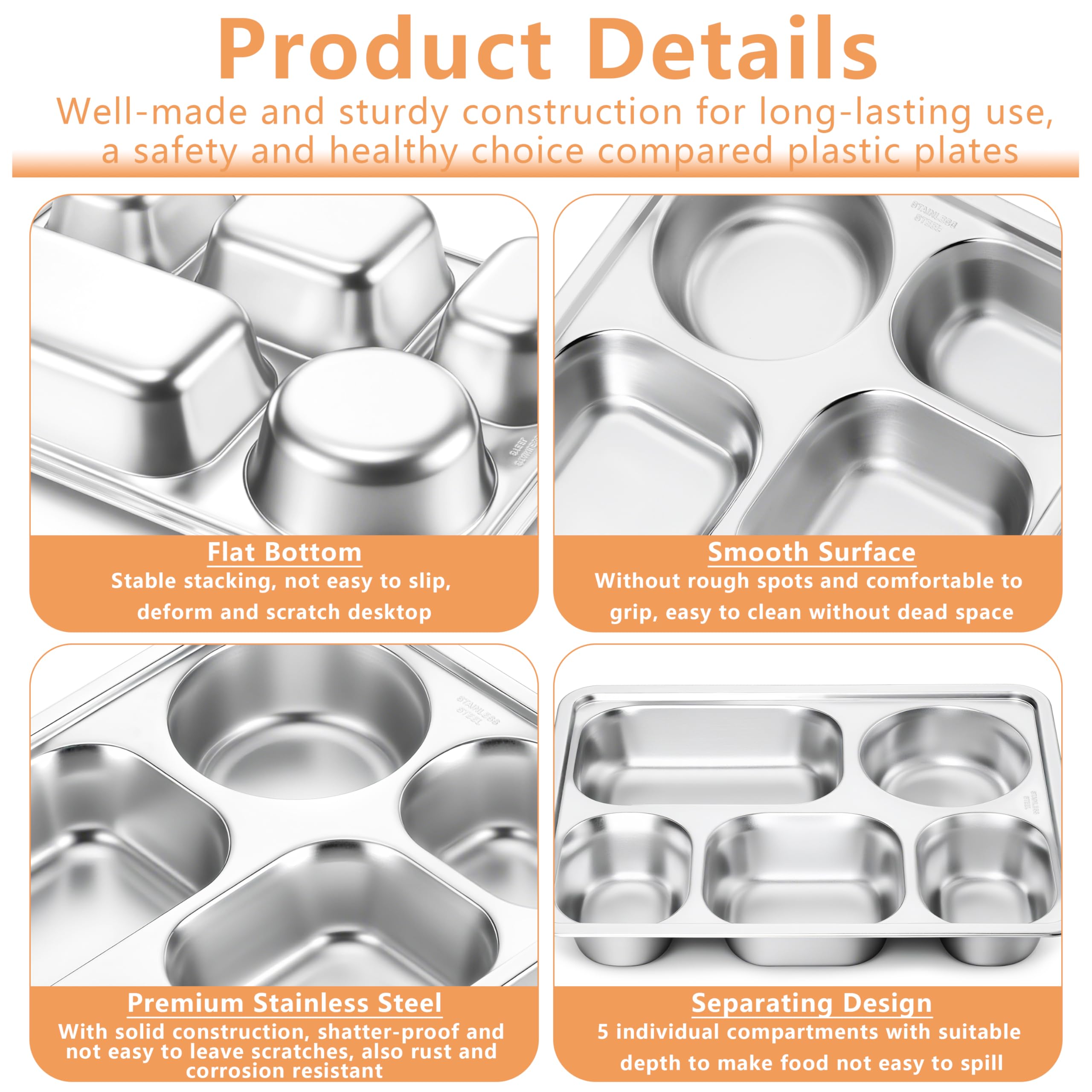 HaWare divided plate is dishwasher-safe and rust-free for daily use.