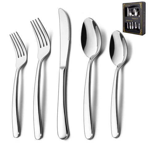 HaWare heavy-duty 40-piece service for eight in mirror polish, ideal for family meals.