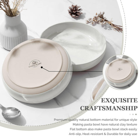 HaWare milky white glaze, scratch-resistant surface protects tableware.