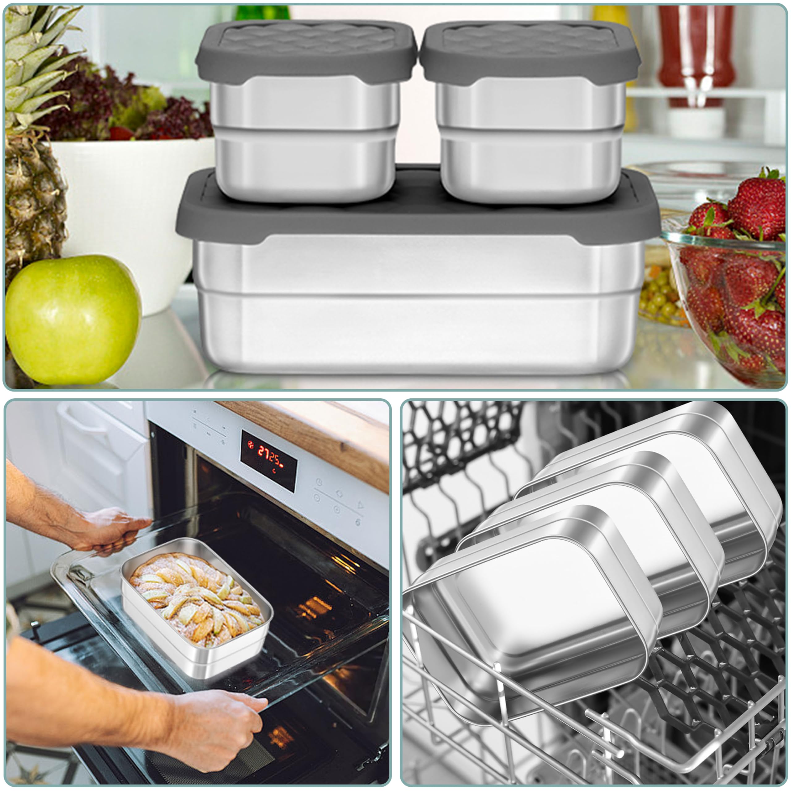 Nestable design with three containers for efficient packing and storage