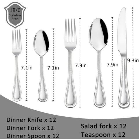 HaWare pearled-edge dinner forks with balanced weight for comfort