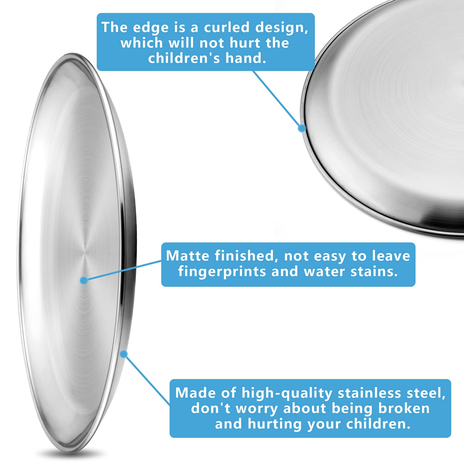 HaWare plates with smooth rounded edges designed for kid safety during meals.