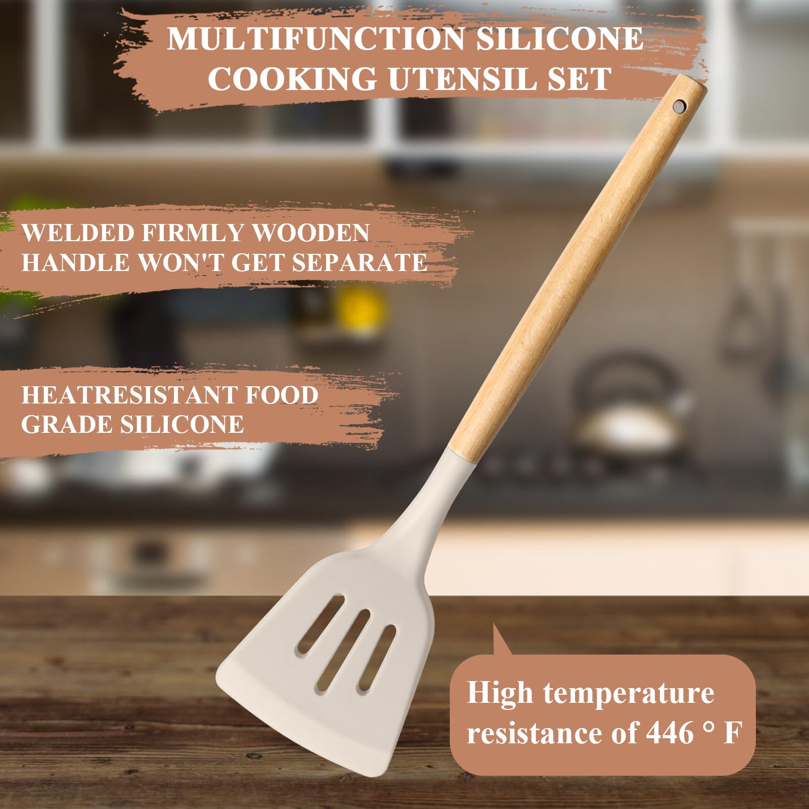 HaWare silicone head close-up showing non-stick, heat-safe surface.