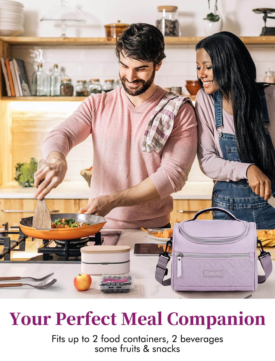 Hawave four-layer insulation with PEVA liner keeps meals fresh for hours.